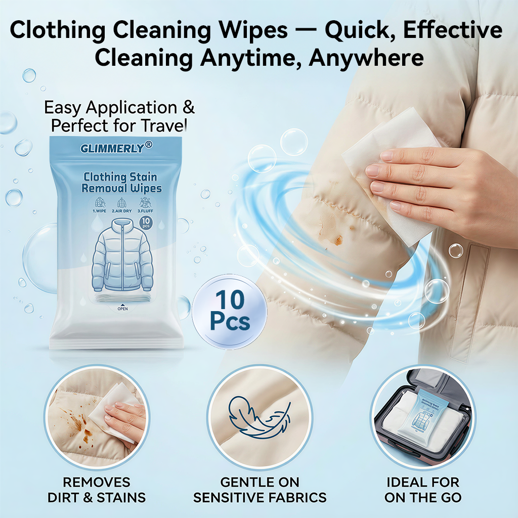 ❄️Winter Sale 🔥 𝐺𝑙𝑖𝑚𝑚𝑒𝑟𝑙𝑦® Clothing Stain Remover Wipes  定