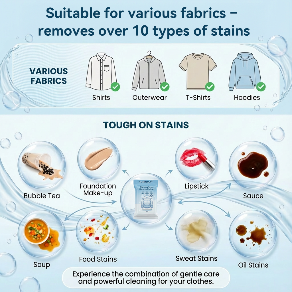 ❄️Winter Sale 🔥 𝐺𝑙𝑖𝑚𝑚𝑒𝑟𝑙𝑦® Clothing Stain Remover Wipes  定