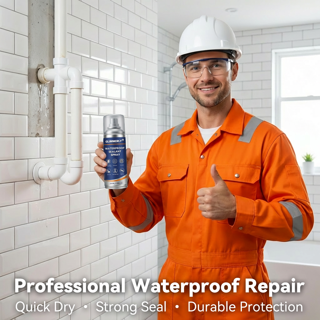 ✨GLIMMERLY® Waterproof Sealant Spray – Instant Leak Repair for Roofs, Walls & Pipes (Long-Lasting)