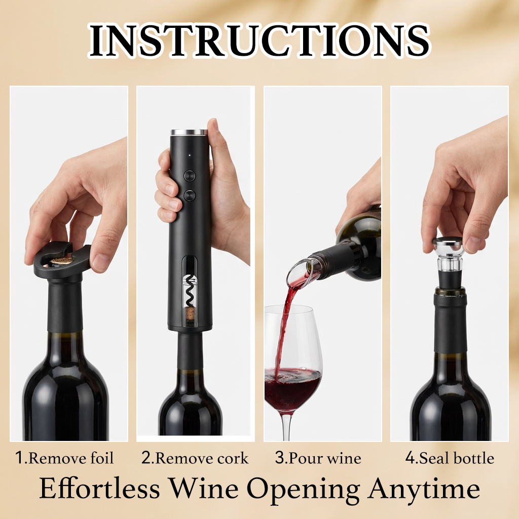 𝐺𝑙𝑖𝑚𝑚𝑒𝑟𝑙𝑦® 🍷 Premium Electric Wine Opener ✨Premium Design | Quiet & Powerful   定