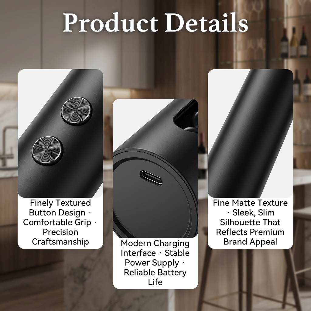 𝐺𝑙𝑖𝑚𝑚𝑒𝑟𝑙𝑦® 🍷 Premium Electric Wine Opener ✨Premium Design | Quiet & Powerful   定