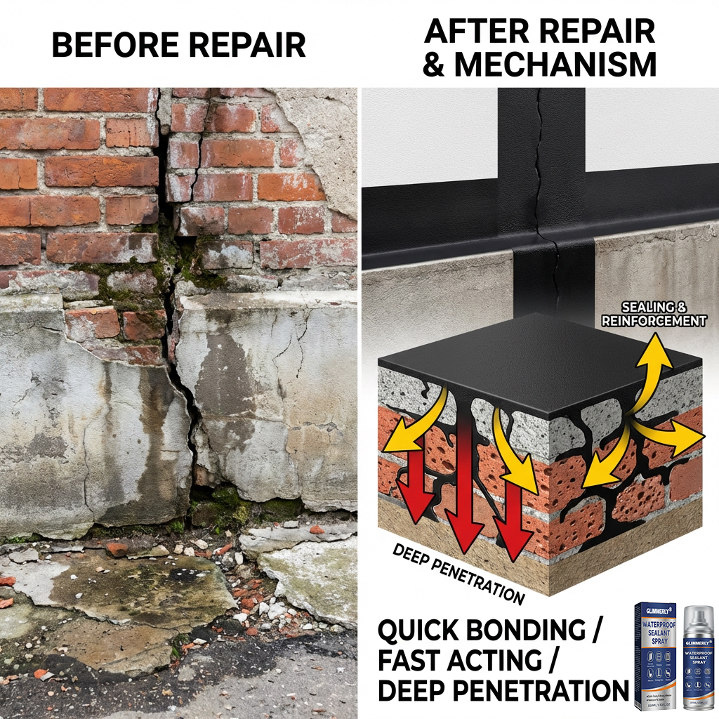 ✨GLIMMERLY® Waterproof Sealant Spray – Instant Leak Repair for Roofs, Walls & Pipes (Long-Lasting)