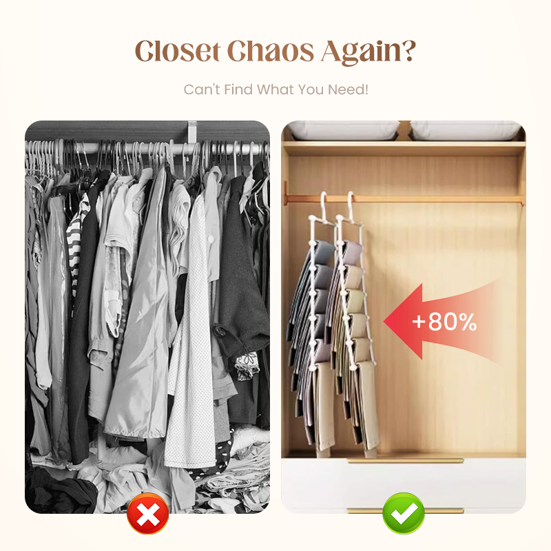 🔥 Closet Space Saver – Foldable Multi-Pants Hanger Rack