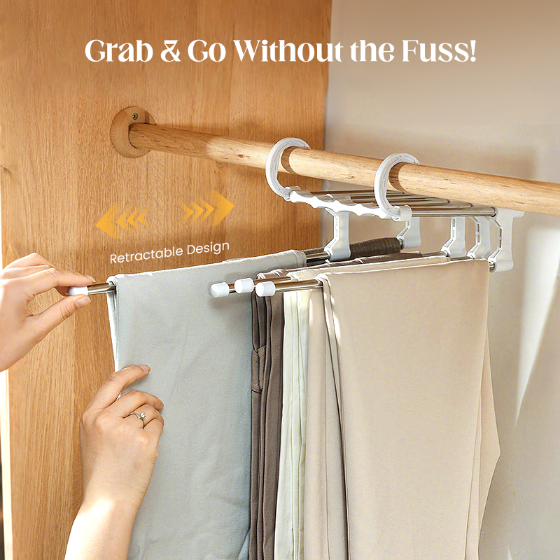🔥 Closet Space Saver – Foldable Multi-Pants Hanger Rack
