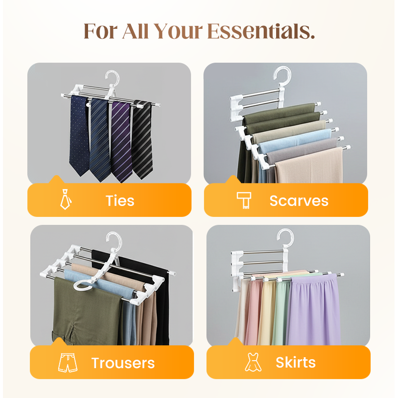 🔥 Closet Space Saver – Foldable Multi-Pants Hanger Rack