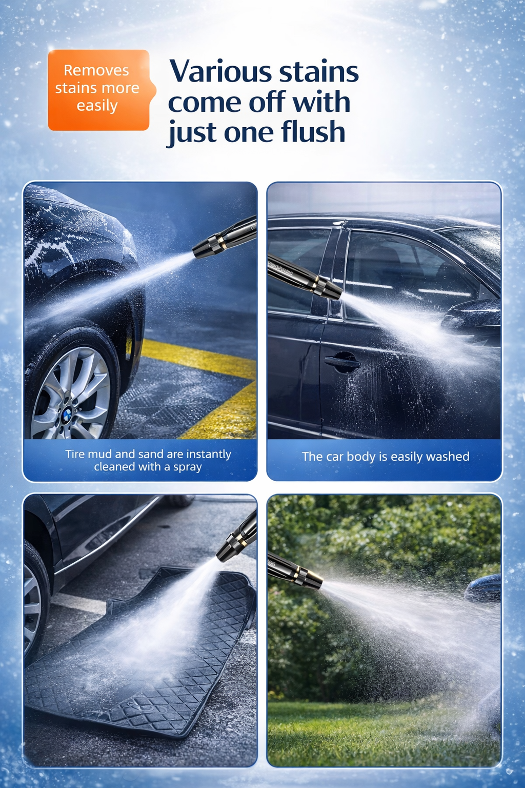 🚿 2-in-1 Pressure Washer Wand | Powerful Jet & Fan Spray Cleaning