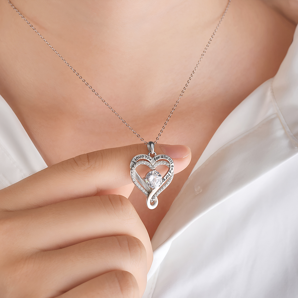 💕GLIMMERLY®💕"To My Wife" Forever & Always Heart Necklace