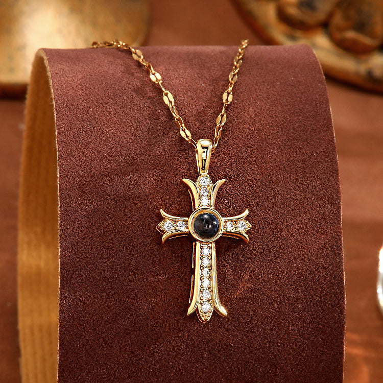 ✝️ Heart Projection Cross Necklace – A Symbol of Faith, Love & Protection ✨